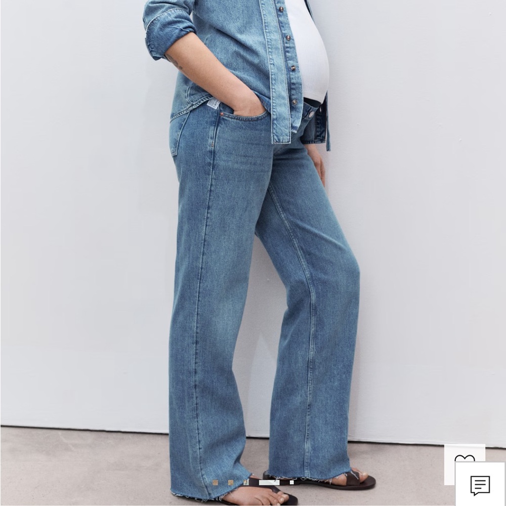 Mango Maternity Wide-Leg Jeans